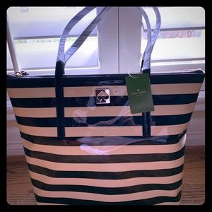Kate Spade striped tote NWT